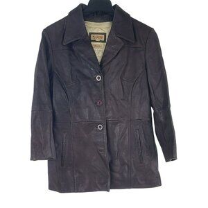 Wilsons Leather Womens Dark Brown Leather Jacket Size L With Quilted Lining